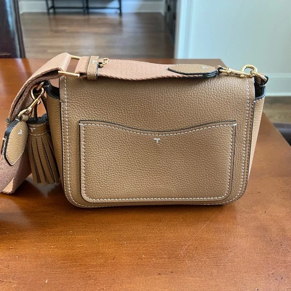 Tory Burch Tan Crossbody Bag with Logo and Silver Hardware - Picture 5 of 6